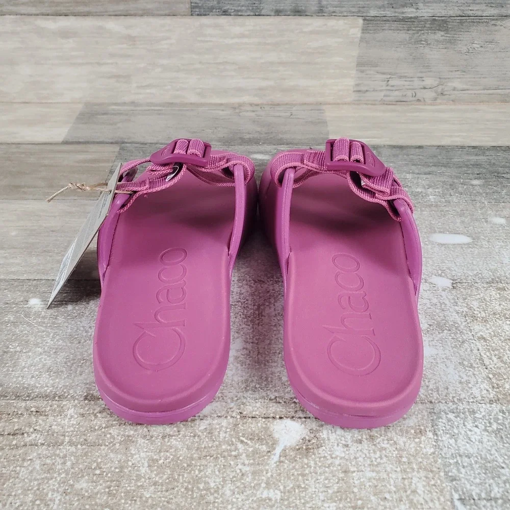 Chaco Chillos Kids Sandals Sz 6 Fuchsia Comfort Polyester Slip On Open Toe Slide